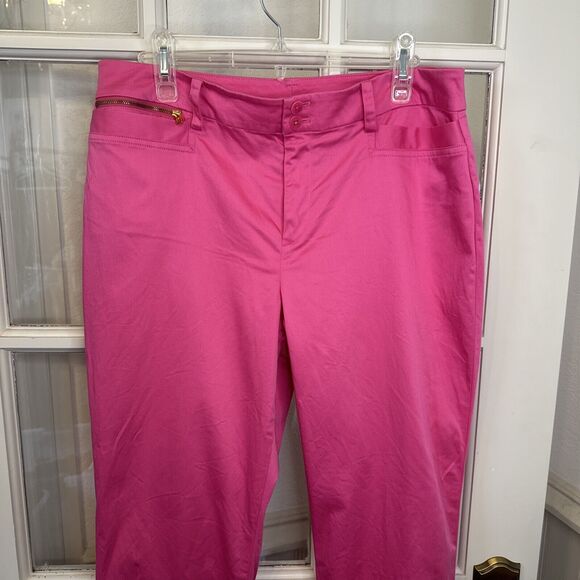 Vintage Lauren Ralph Lauren Pink Pants Women's 14 Petite Chino - Picture 2 of 11